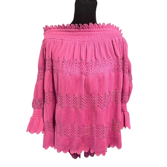 Lane Bryant Off the Shoulder Scalloped Hem Blouse Women's Size 22/24 - Picture 6 of 11